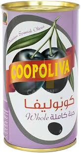 Coopoliva Whole Black Olives Can 350gm
